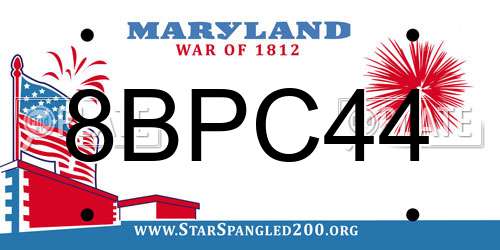 8BPC44 Maryland License Plate