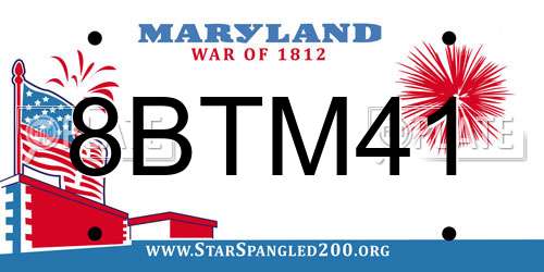 8BTM41 Maryland License Plate