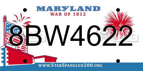 8BW4622 Maryland License Plate