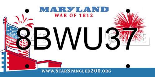 8BWU37 Maryland License Plate