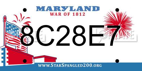 8C28E7 Maryland License Plate