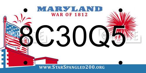 8C30Q5 Maryland License Plate