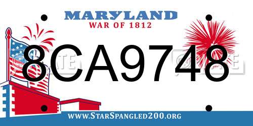 8CA9748 Maryland License Plate