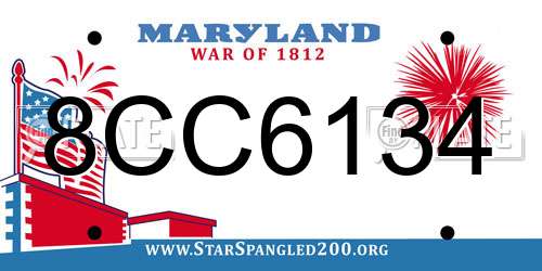 8CC6134 Maryland License Plate