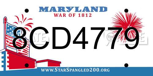 8CD4779 Maryland License Plate