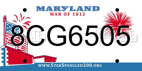 8CG6505 Maryland License Plate