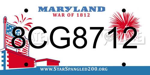 8CG8712 Maryland License Plate