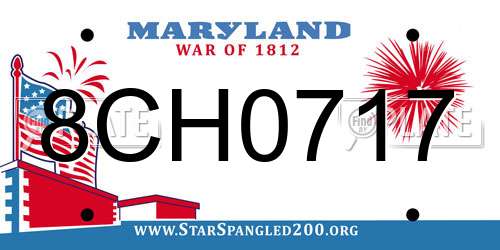8CH0717 Maryland License Plate