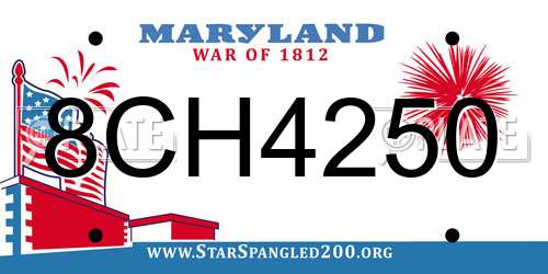 8CH4250 Maryland License Plate