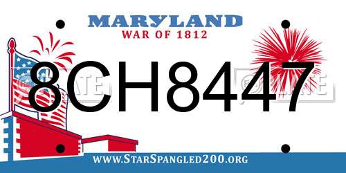 8CH8447 Maryland License Plate