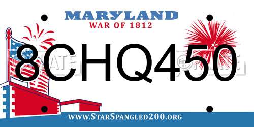 8CHQ450 Maryland License Plate
