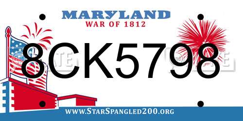 8CK5798 Maryland License Plate