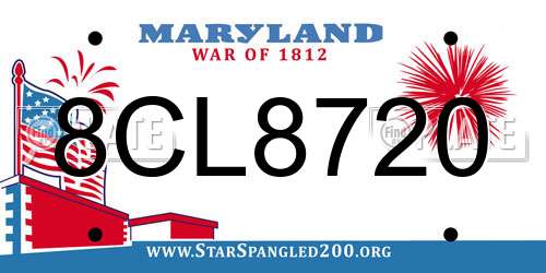 8CL8720 Maryland License Plate