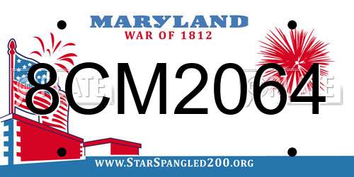 8CM2064 Maryland License Plate