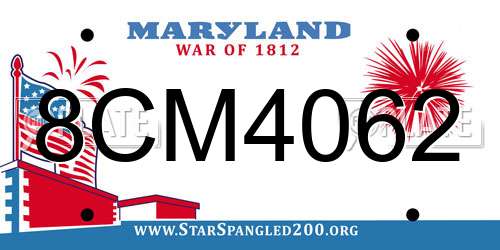 8CM4062 Maryland License Plate