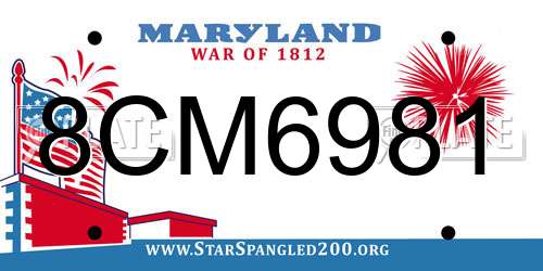 8CM6981 Maryland License Plate