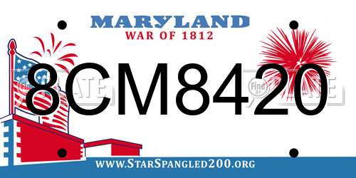 8CM8420 Maryland License Plate