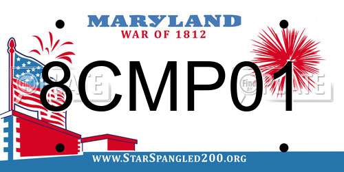 8CMP01 Maryland License Plate