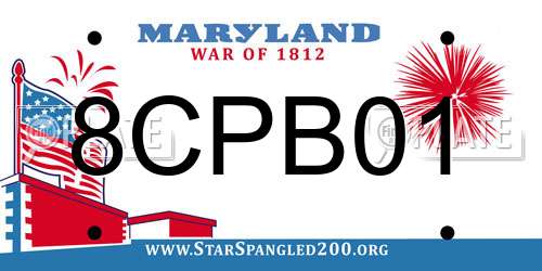 8CPB01 Maryland License Plate