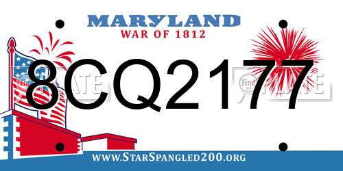 8CQ2177 Maryland License Plate