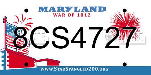 8CS4727 Maryland License Plate