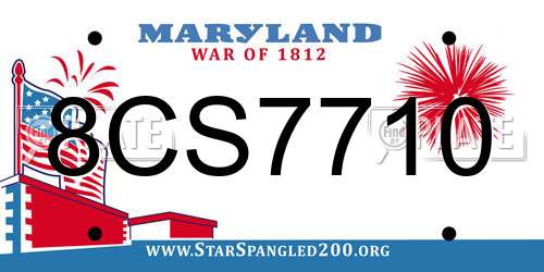 8CS7710 Maryland License Plate