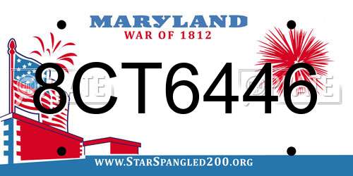8CT6446 Maryland License Plate