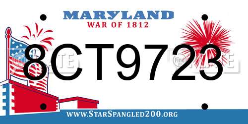 8CT9723 Maryland License Plate