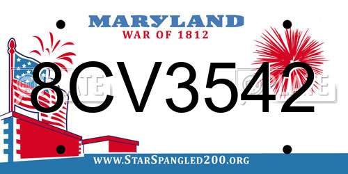 8CV3542 Maryland License Plate