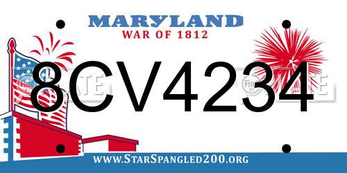 8CV4234 Maryland License Plate