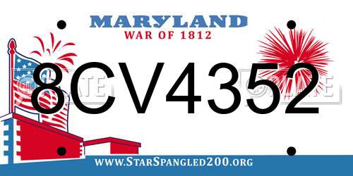8CV4352 Maryland License Plate