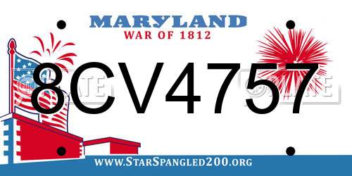 8CV4757 Maryland License Plate
