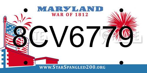 8CV6779 Maryland License Plate