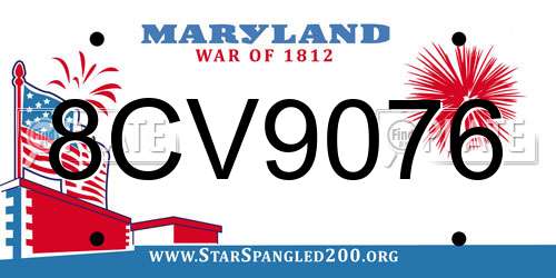 8CV9076 Maryland License Plate