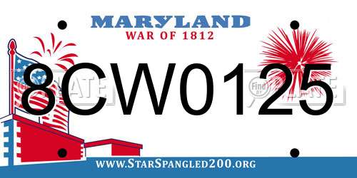 8CW0125 Maryland License Plate