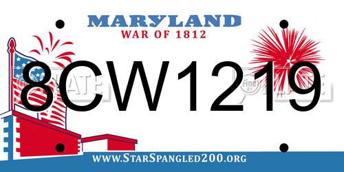 8CW1219 Maryland License Plate