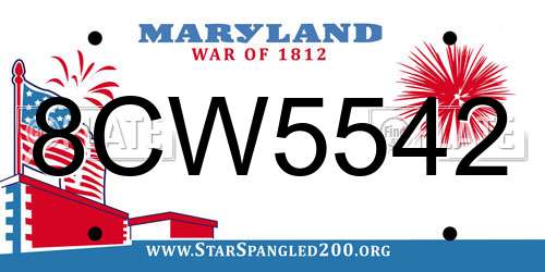 8CW5542 Maryland License Plate