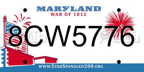 8CW5776 Maryland License Plate