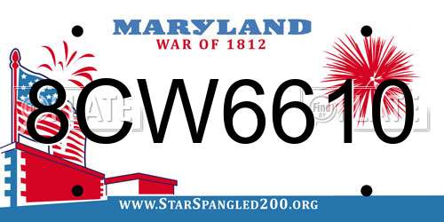 8CW6610 Maryland License Plate