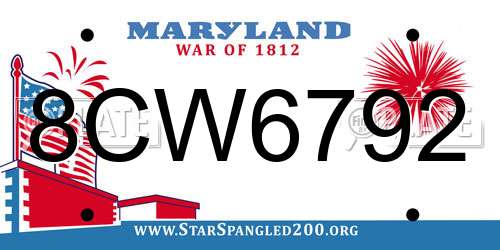 8CW6792 Maryland License Plate