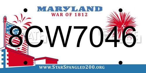 8CW7046 Maryland License Plate