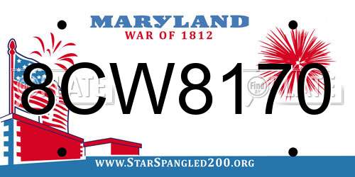 8CW8170 Maryland License Plate