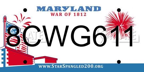 8CWG611 Maryland License Plate
