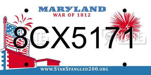 8CX5171 Maryland License Plate