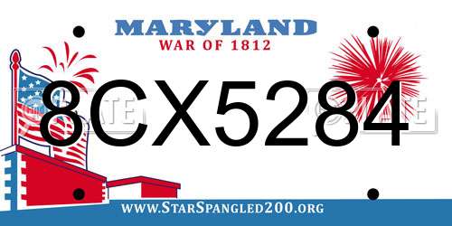 8CX5284 Maryland License Plate