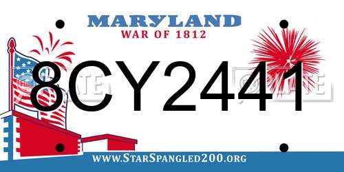 8CY2441 Maryland License Plate