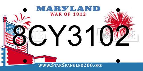 8CY3102 Maryland License Plate