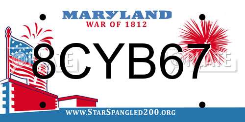 8CYB67 Maryland License Plate