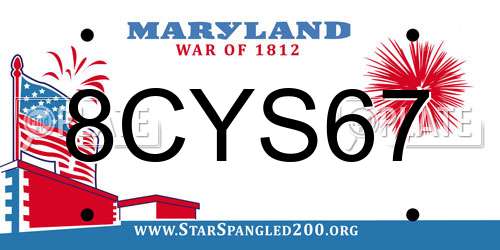 8CYS67 Maryland License Plate