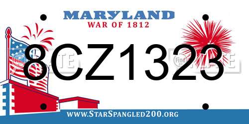 8CZ1323 Maryland License Plate